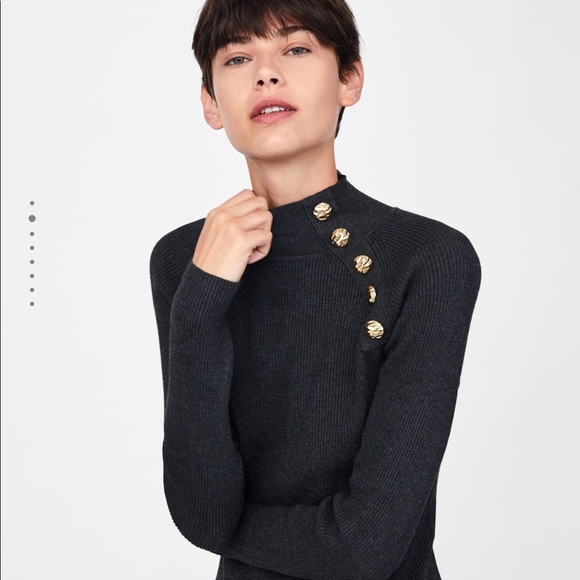 Zara buttoned ribbed sweater Clearance